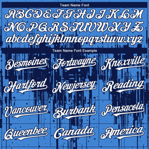 Custom Powder Blue White-Navy Dripping Splatter Paint Authentic Baseball Jersey