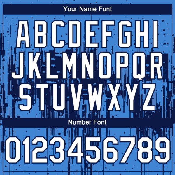 Custom Powder Blue White-Navy Dripping Splatter Paint Authentic Baseball Jersey