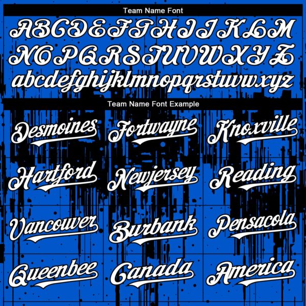 Custom Thunder Blue White-Black Dripping Splatter Paint Authentic Baseball Jersey