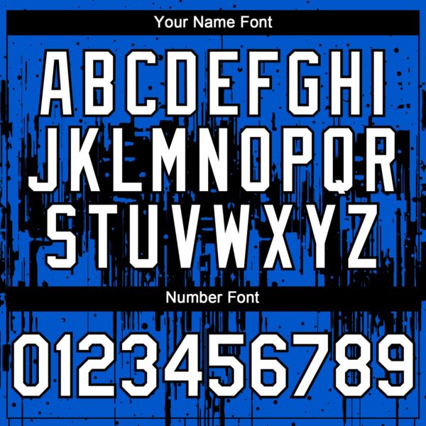 Custom Thunder Blue White-Black Dripping Splatter Paint Authentic Baseball Jersey