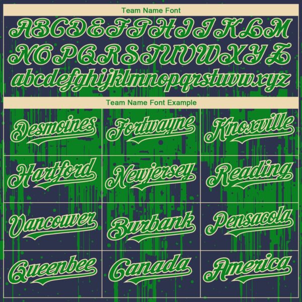 Custom Navy Grass Green-Cream Dripping Splatter Paint Authentic Baseball Jersey