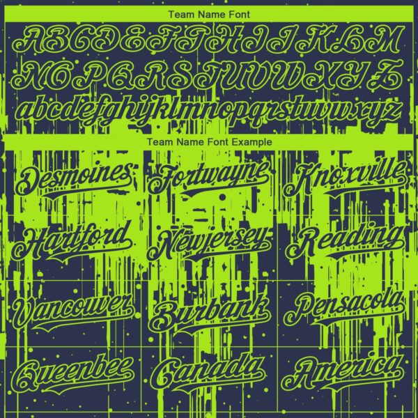 Custom Navy Neon Green Dripping Splatter Paint Authentic Baseball Jersey