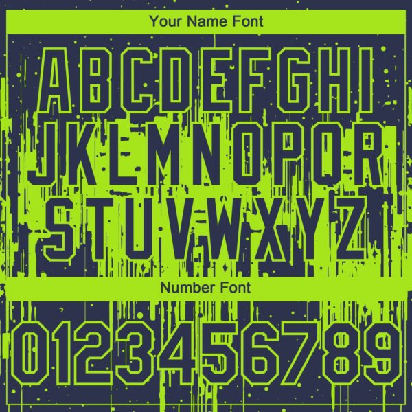 Custom Navy Neon Green Dripping Splatter Paint Authentic Baseball Jersey