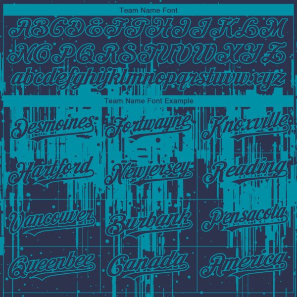 Custom Navy Teal Dripping Splatter Paint Authentic Baseball Jersey