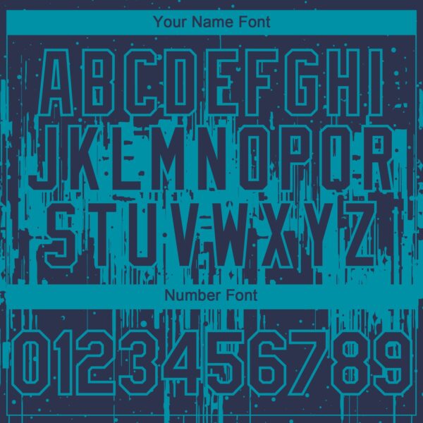 Custom Navy Teal Dripping Splatter Paint Authentic Baseball Jersey