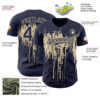 Custom Navy Cream Dripping Splatter Paint Authentic Baseball Jersey