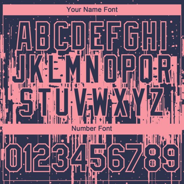 Custom Navy Medium Pink Dripping Splatter Paint Authentic Baseball Jersey