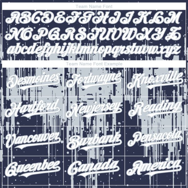 Custom Navy White-Silver Dripping Splatter Paint Authentic Baseball Jersey