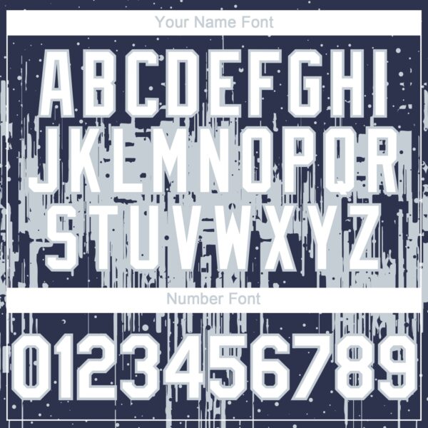 Custom Navy White-Silver Dripping Splatter Paint Authentic Baseball Jersey