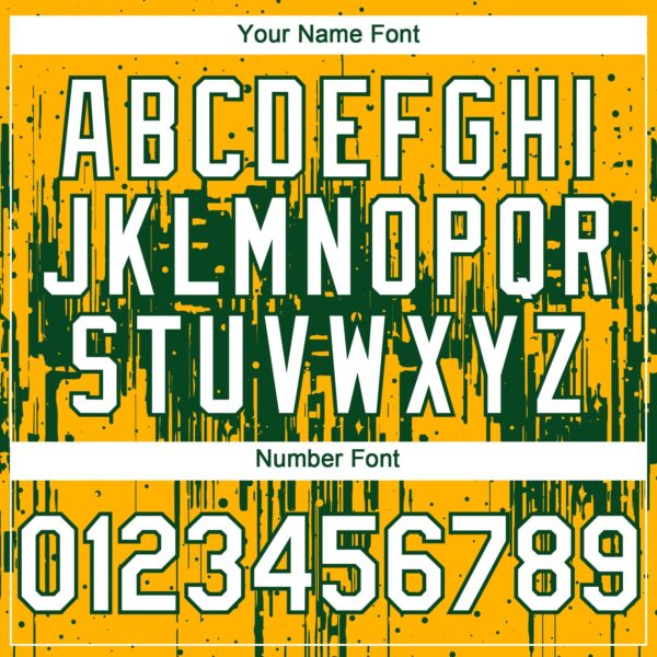 Custom Gold White-Green Dripping Splatter Paint Authentic Baseball Jersey