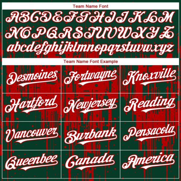 Custom Green White-Red Dripping Splatter Paint Authentic Baseball Jersey