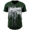 Custom Green White-Gray Dripping Splatter Paint Authentic Baseball Jersey