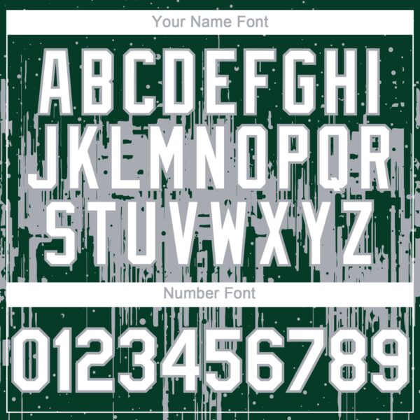 Custom Green White-Gray Dripping Splatter Paint Authentic Baseball Jersey