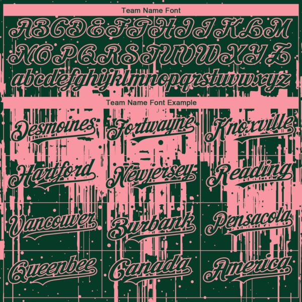 Custom Green Medium Pink Dripping Splatter Paint Authentic Baseball Jersey