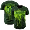 Custom Green Neon Green Dripping Splatter Paint Authentic Baseball Jersey