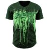 Custom Green Pea Green Dripping Splatter Paint Authentic Baseball Jersey