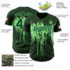 Custom Green Pea Green Dripping Splatter Paint Authentic Baseball Jersey