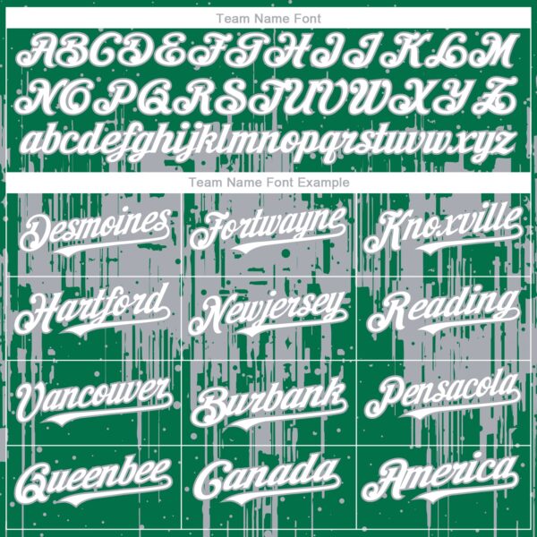 Custom Kelly Green White-Gray Dripping Splatter Paint Authentic Baseball Jersey