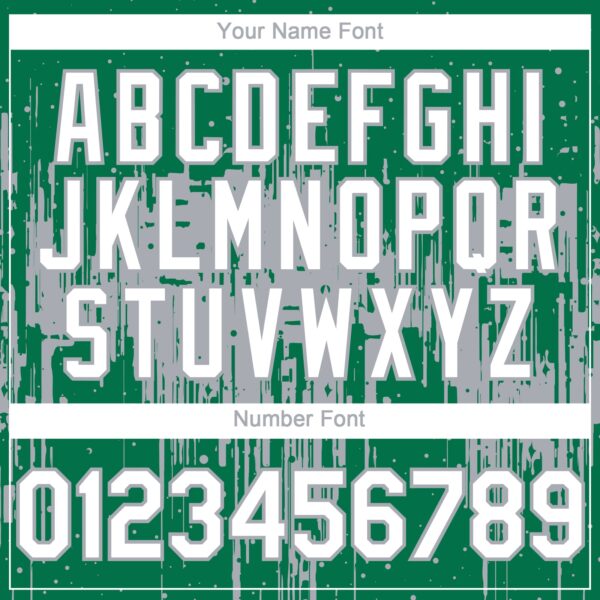 Custom Kelly Green White-Gray Dripping Splatter Paint Authentic Baseball Jersey