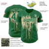 Custom Kelly Green Cream Dripping Splatter Paint Authentic Baseball Jersey