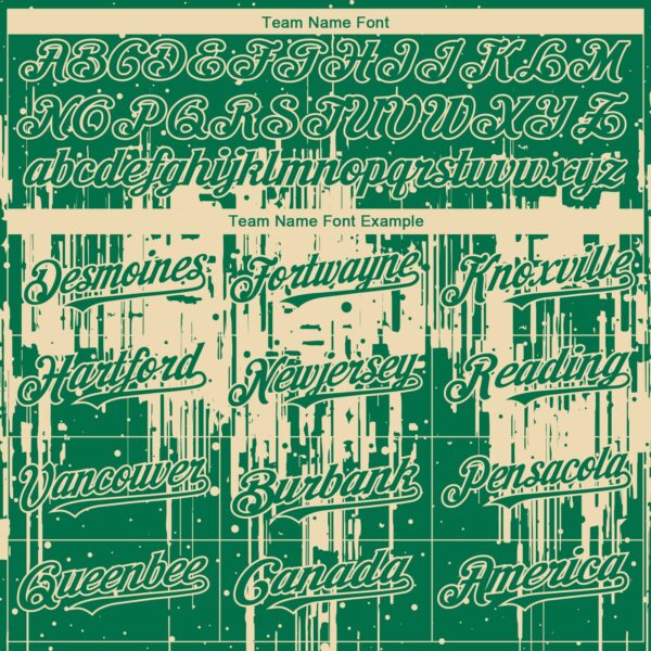 Custom Kelly Green Cream Dripping Splatter Paint Authentic Baseball Jersey