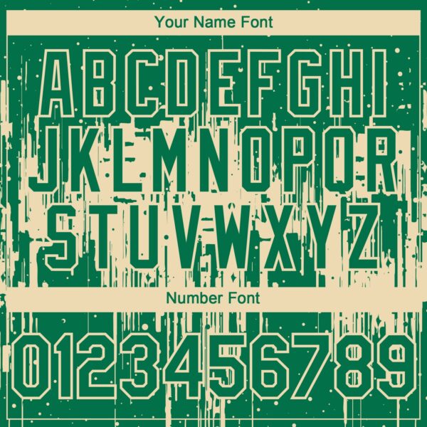 Custom Kelly Green Cream Dripping Splatter Paint Authentic Baseball Jersey