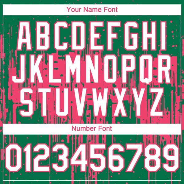 Custom Kelly Green White-Neon Pink Dripping Splatter Paint Authentic Baseball Jersey