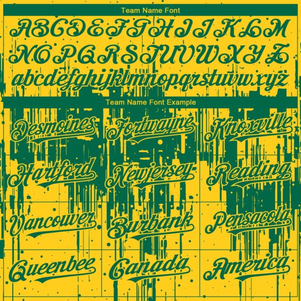 Custom Yellow Kelly Green Dripping Splatter Paint Authentic Baseball Jersey