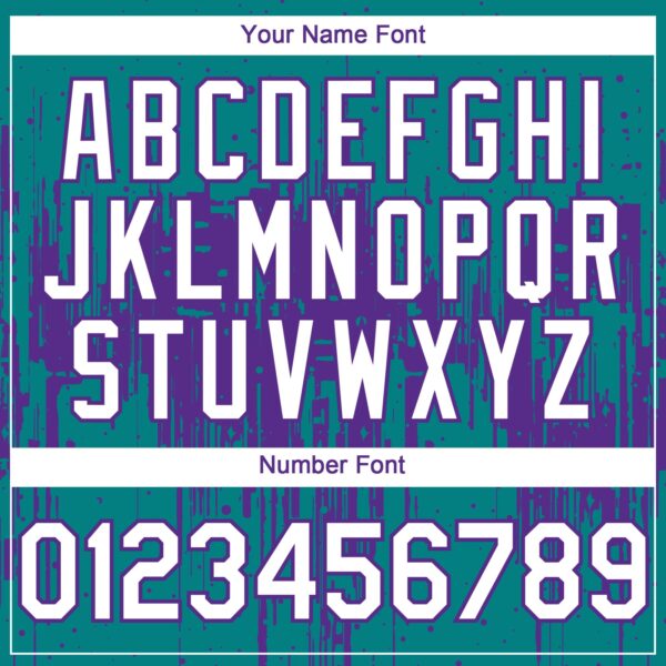 Custom Teal White-Purple Dripping Splatter Paint Authentic Baseball Jersey