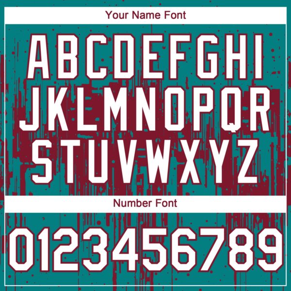 Custom Teal White-Crimson Dripping Splatter Paint Authentic Baseball Jersey