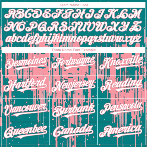 Custom Teal White-Medium Pink Dripping Splatter Paint Authentic Baseball Jersey