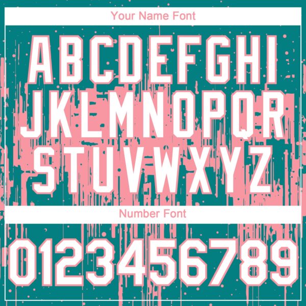 Custom Teal White-Medium Pink Dripping Splatter Paint Authentic Baseball Jersey
