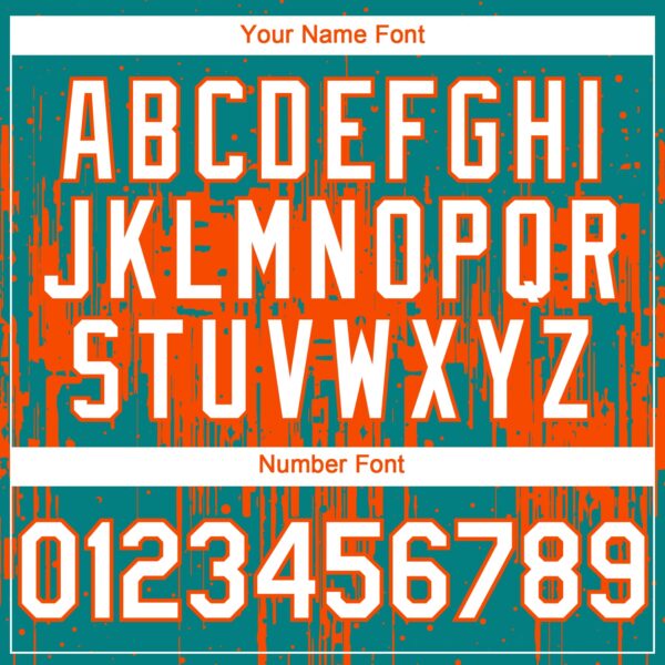 Custom Teal White-Orange Dripping Splatter Paint Authentic Baseball Jersey