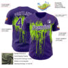 Custom Purple White-Neon Green Dripping Splatter Paint Authentic Baseball Jersey