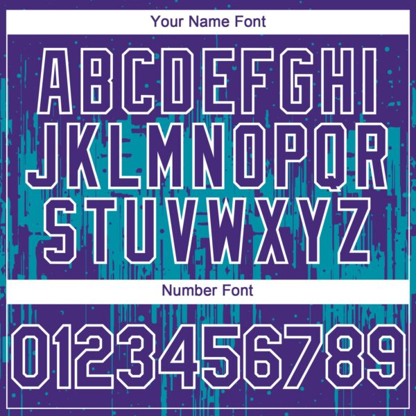 Custom Purple White-Teal Dripping Splatter Paint Authentic Baseball Jersey