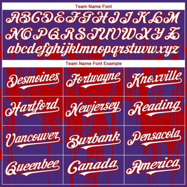 Custom Purple White-Red Dripping Splatter Paint Authentic Baseball Jersey