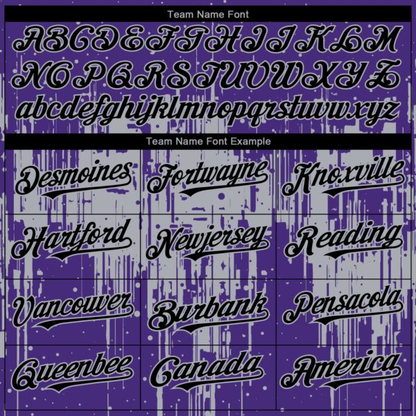 Custom Purple Black-Gray Dripping Splatter Paint Authentic Baseball Jersey