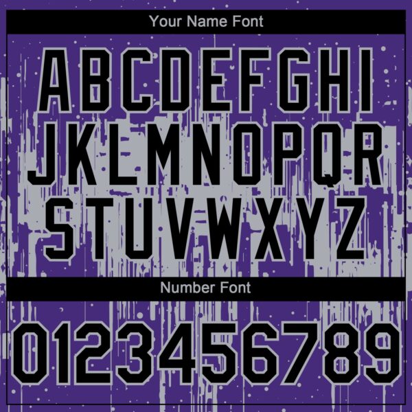 Custom Purple Black-Gray Dripping Splatter Paint Authentic Baseball Jersey