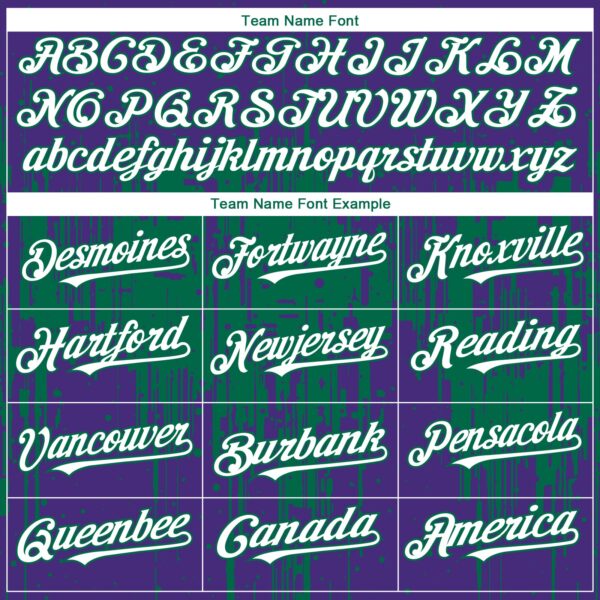Custom Purple White-Kelly Green Dripping Splatter Paint Authentic Baseball Jersey
