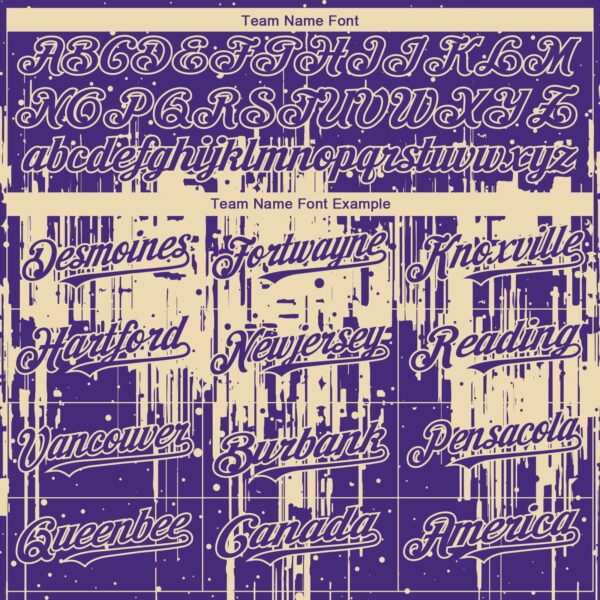 Custom Purple Cream Dripping Splatter Paint Authentic Baseball Jersey