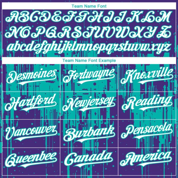 Custom Purple White-Aqua Dripping Splatter Paint Authentic Baseball Jersey