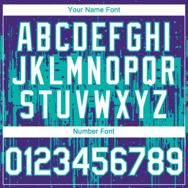 Custom Purple White-Aqua Dripping Splatter Paint Authentic Baseball Jersey