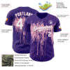Custom Purple White-Light Pink Dripping Splatter Paint Authentic Baseball Jersey