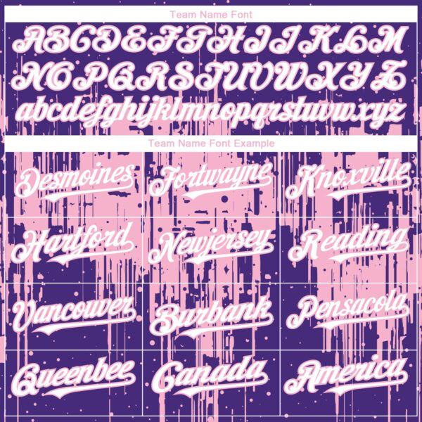 Custom Purple White-Light Pink Dripping Splatter Paint Authentic Baseball Jersey