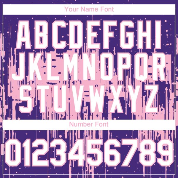 Custom Purple White-Light Pink Dripping Splatter Paint Authentic Baseball Jersey