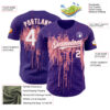Custom Purple White-Medium Pink Dripping Splatter Paint Authentic Baseball Jersey