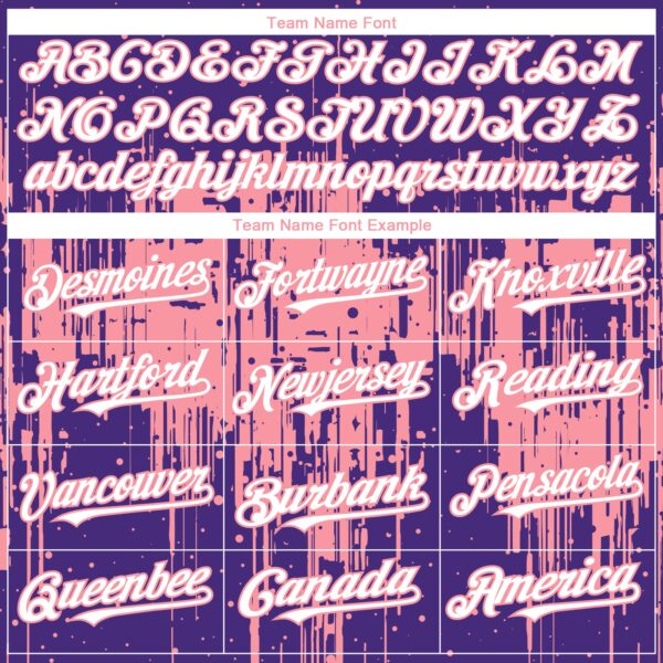 Custom Purple White-Medium Pink Dripping Splatter Paint Authentic Baseball Jersey