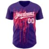 Custom Purple White-Neon Pink Dripping Splatter Paint Authentic Baseball Jersey