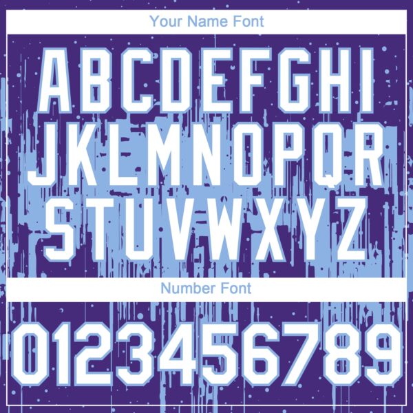 Custom Purple White-Light Blue Dripping Splatter Paint Authentic Baseball Jersey