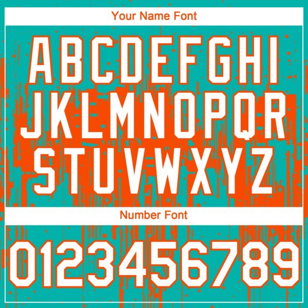 Custom Aqua White-Orange Dripping Splatter Paint Authentic Baseball Jersey